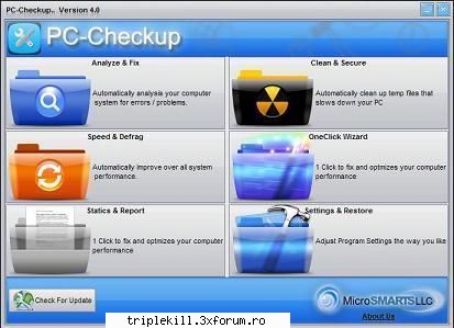 pc-checkup wil clean your registry, fix thousands of pc errors, clean junk files that slows down