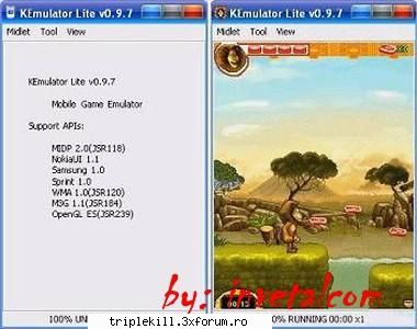 the emulator of java-games allows to emulate on the computer of a 3d java-game and game a size (and
