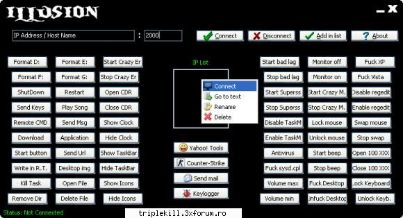 Illusion v4.0 - Client: Optiuni: -Start superss (face - >>>HACKING TOOLS<<<
