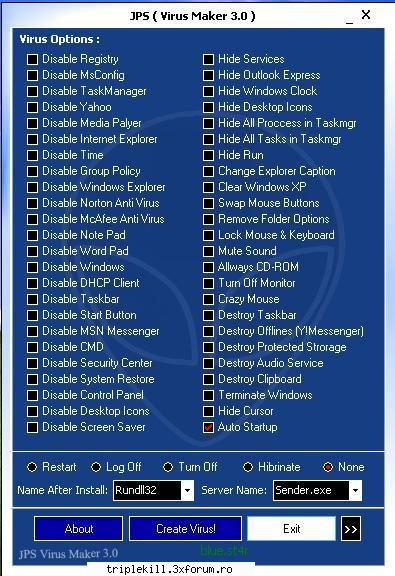 Virus Maker 3.0 - Download: Code: MIRROR: Rar Password : blue.st4r - >>>HACKING TOOLS<<<
